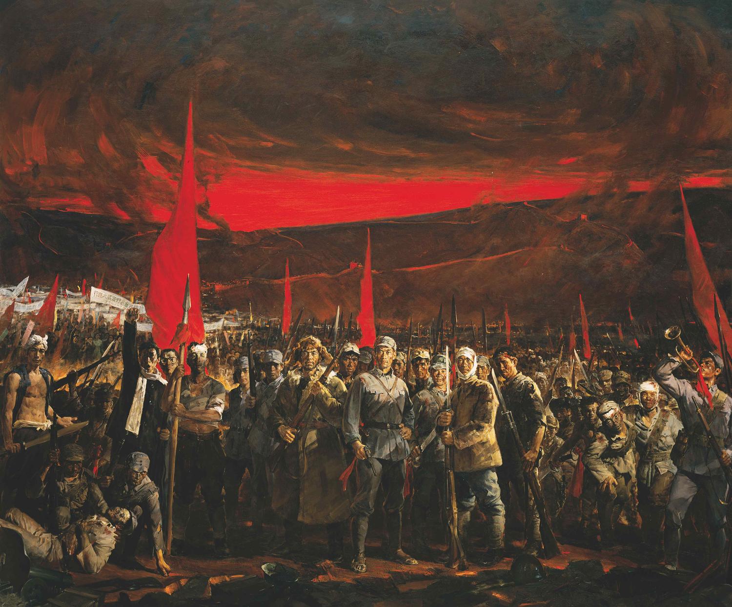 全山石 血肉长城—义勇军进行曲-400cm×480cm-2009年-布面油画-(合作